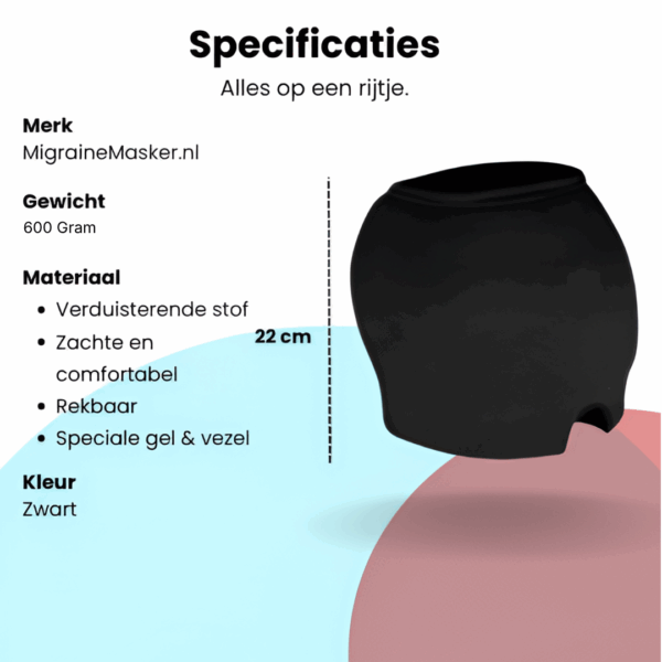 Migraine Masker Zwart – Warmte & Koude Therapie - Verlichting Van Hoofdpijn - Hoofdpijn Masker - Afbeelding 8